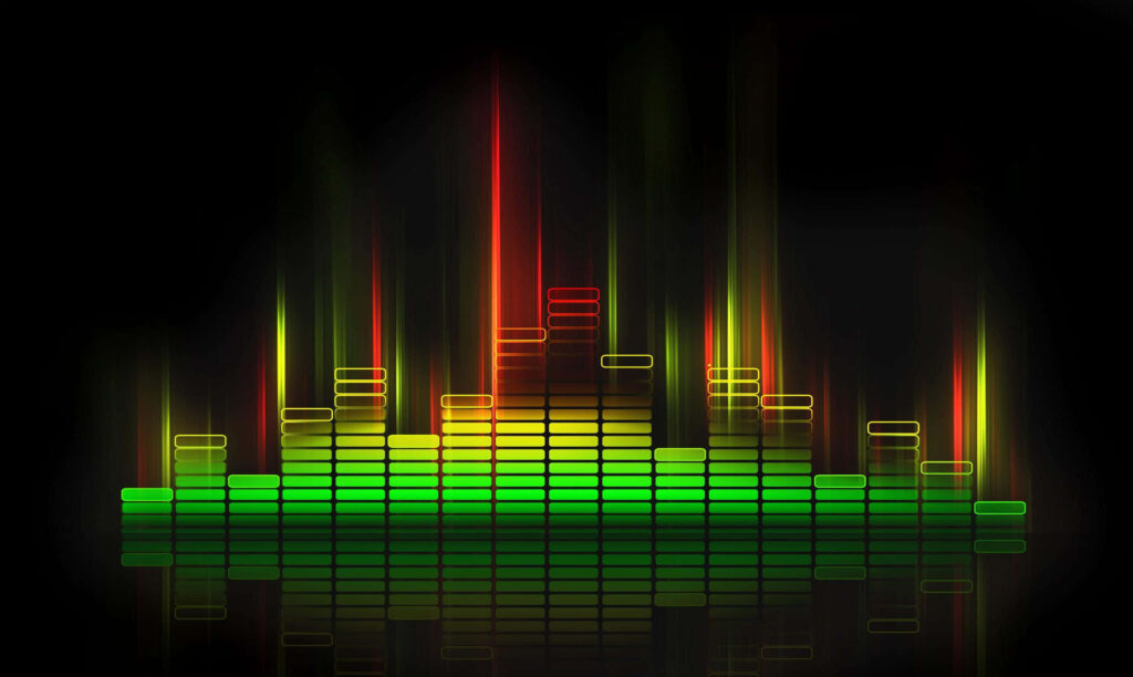 Vibrant Digital Equalizer Wallpaper: Colorful Sound Waves Design