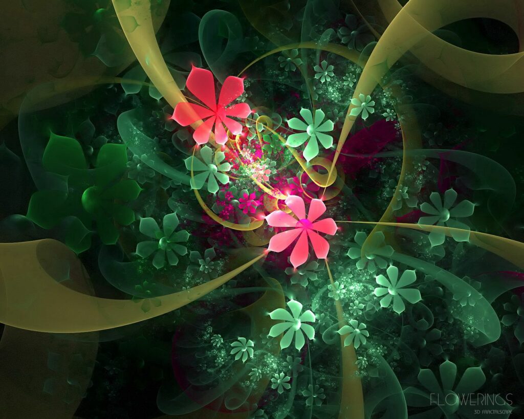 Vibrant Floral Fractal Wallpaper: Stunning 1280x1024 Desktop Background