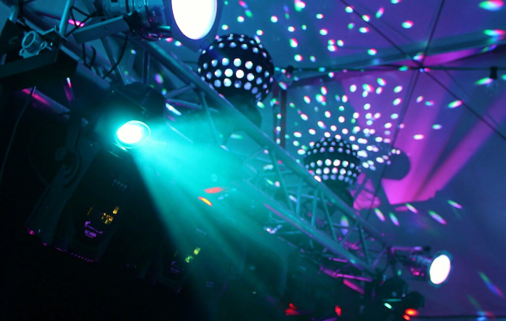 Vibrant Dancefloor Illumination: Captivating 4K Wallpaper Highlighting Disco Lights