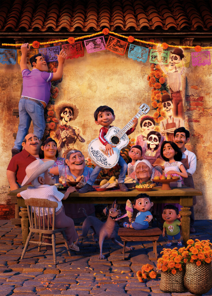 Colorful Disney Coco Wallpaper: Heartwarming Family Scene Background