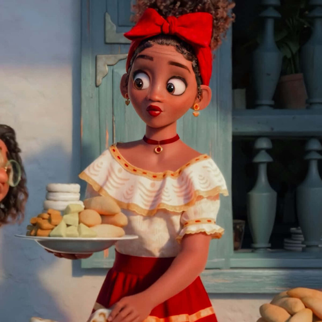 Vibrant Disney Encanto Wallpaper: Colorful Character with Food