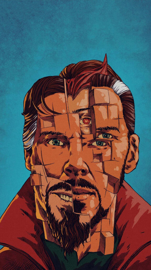 Vibrant Doctor Strange Multiverse Wallpaper: Surreal Fragmented Art