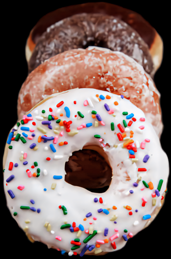 Colorful Frosted Donuts Wallpaper: Delicious Assortment & Sprinkles