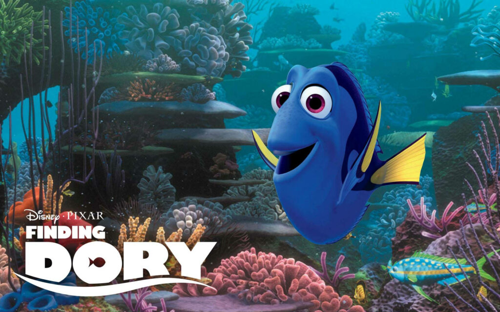 Vibrant Finding Dory Wallpaper with Colorful Coral Reef Background
