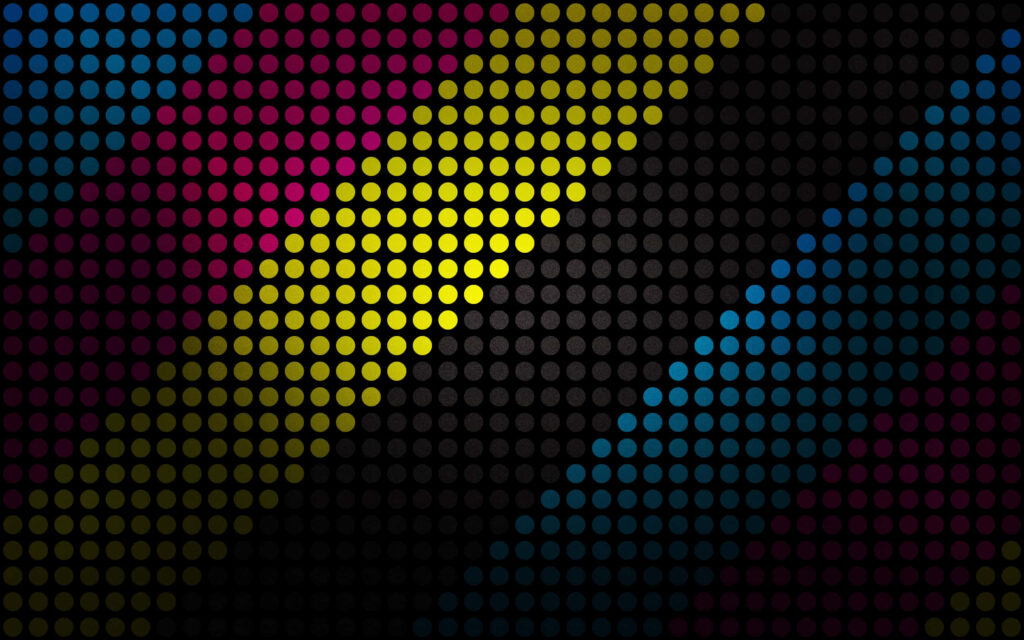 Vibrant Dot Matrix Wallpaper with Diagonal Stripes on Dark Background