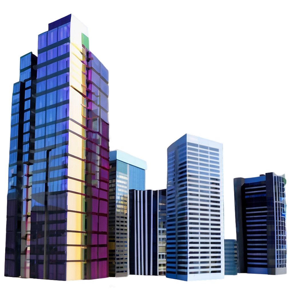 Vibrant Downtown Cityscape Wallpaper: Modern High-Rise Architecture