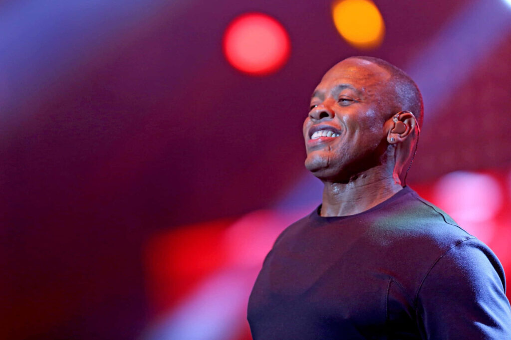 Vibrant Dr. Dre Wallpaper: Iconic Hip-Hop Legend in Colorful Art