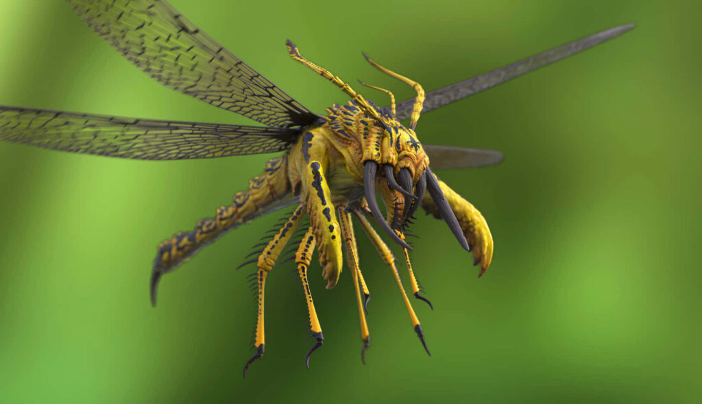Stunning Dragonfly Artwork: Yellow & Black Fantasy Wallpaper Background