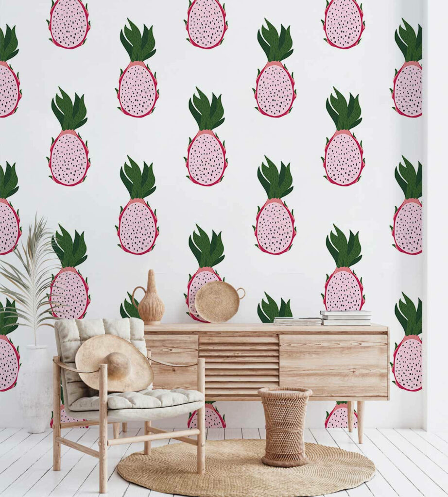 Vibrant Dragonfruit Wallpaper: Tropical Background for Stylish Interiors