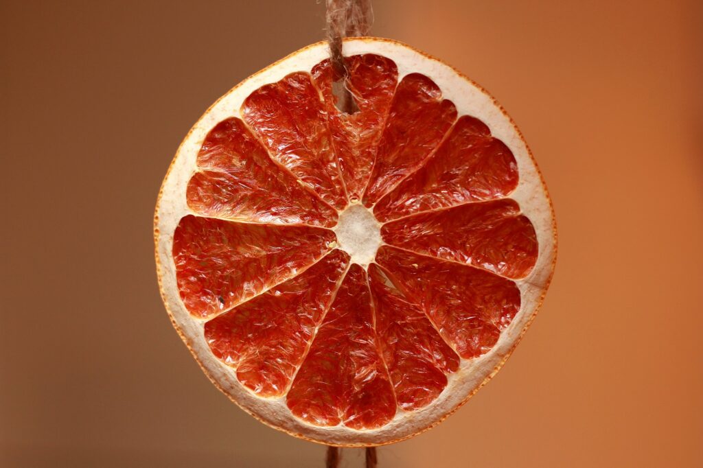 Vibrant Dried Orange Cross-Section Wallpaper Background Design