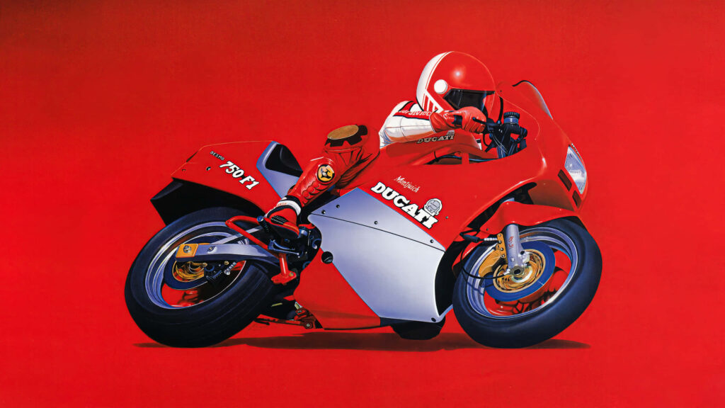 Vibrant Ducati Motorcycle Wallpaper in Striking Red Background