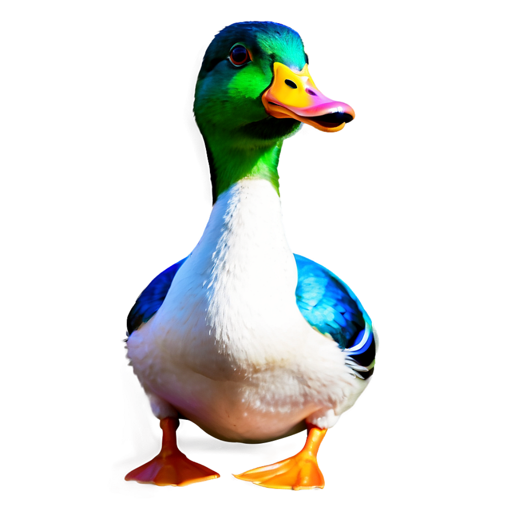 Vibrant Duck Wallpaper: Colorful Drawing with Smooth Gradient Background