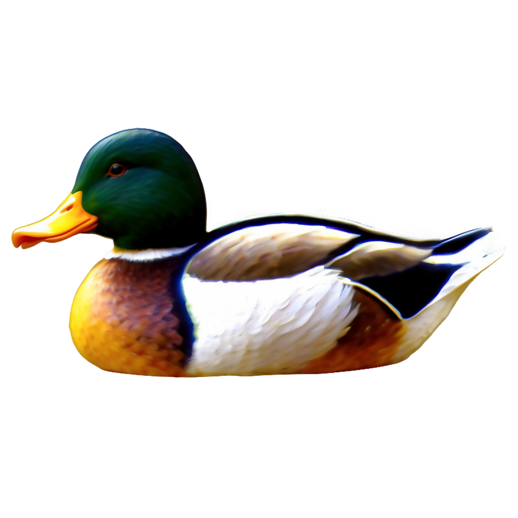 Vibrant Duck Illustration on Serene Water - Peaceful Wallpaper