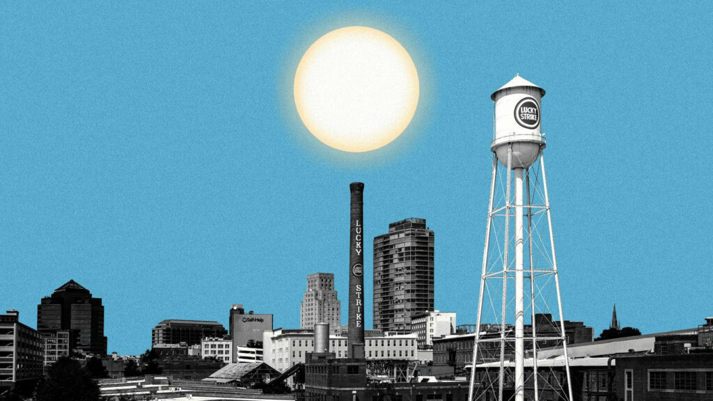 Vibrant Durham Wallpaper: Lucky Strike Tower & Sunlit Sky