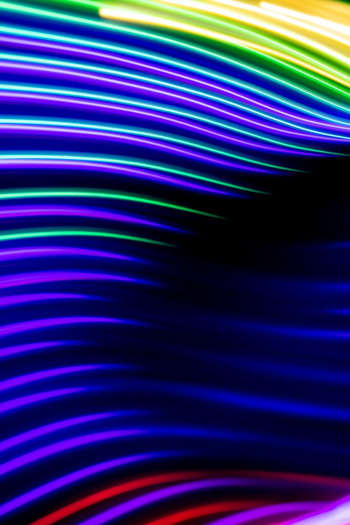 Dynamic Neon Light Stripes Wallpaper - Abstract Fluid Background