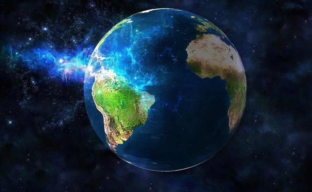 Vibrant Earth Wallpaper: Cosmic Beauty with Nebula & Stars
