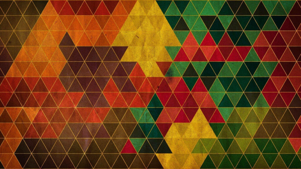 Vibrant Earthy Triangle Mosaic Wallpaper | Dynamic Geometric Background