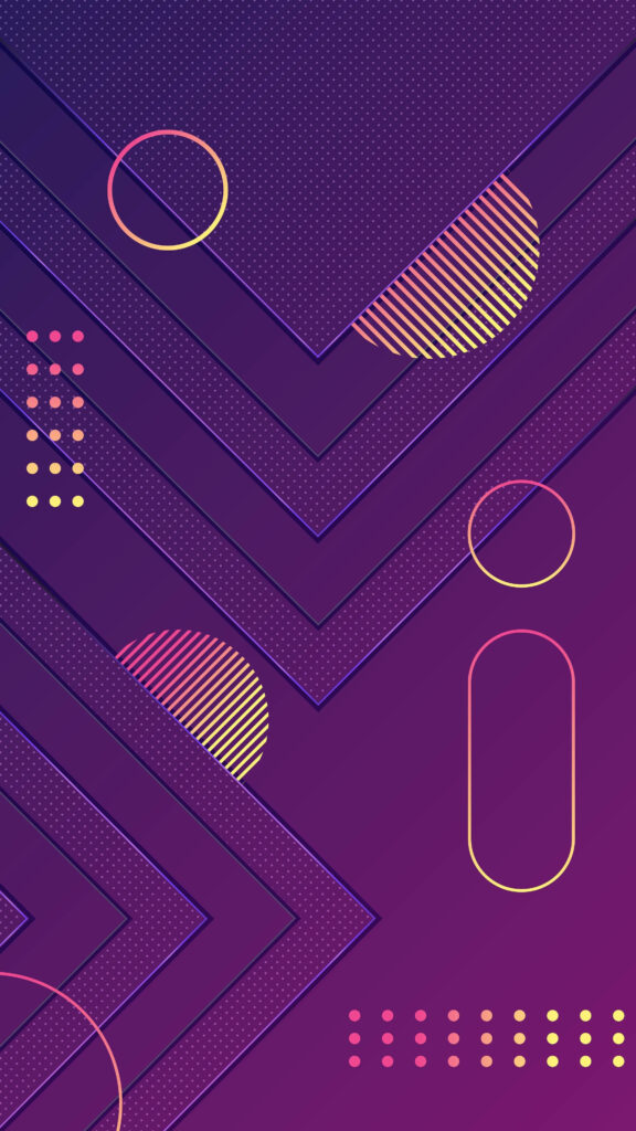 Purple Symmetry: Mesmerizing Triangular Patterns with Dots and Circles Illuminate Google Pixel 4k Background Wallpaper