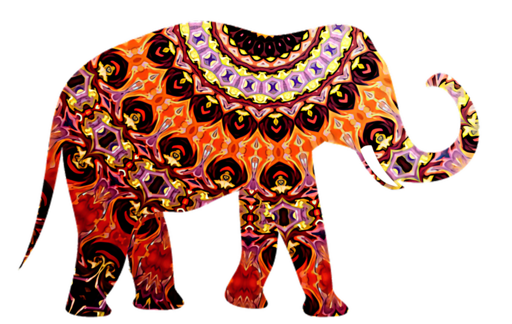 Vibrant Elephant Wallpaper: Colorful Patterns & Warm Exotic Background
