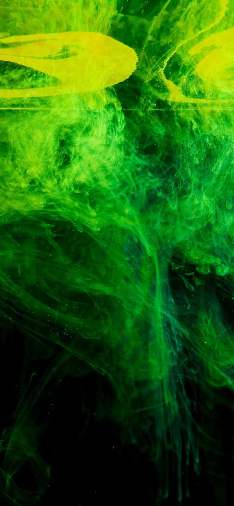 Vibrant Emerald Green & Yellow Abstract Wallpaper Design