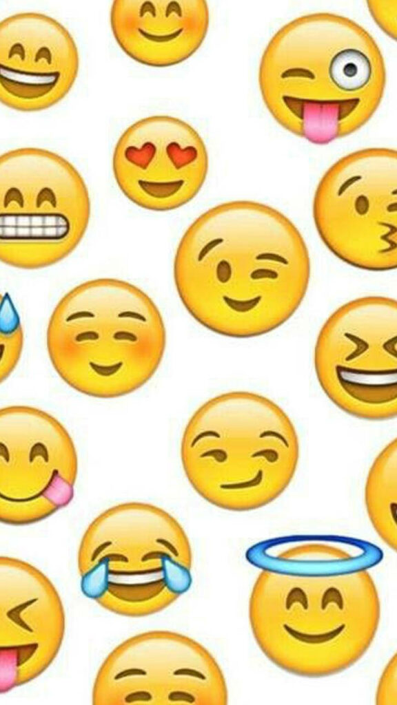 Expressive Emojis Pop Against a Clean Canvas: A Captivating Emoji-Filled Backdrop Delighting Viewers Wallpaper