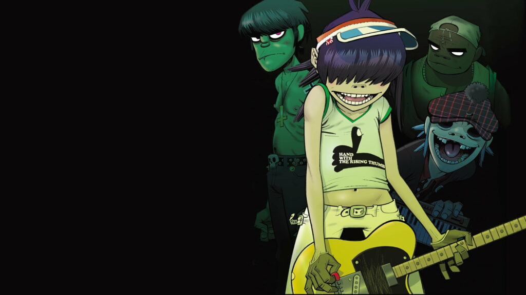 Virtual Melodies Unleashed: The Iconic Gorillaz Band Comes Alive in HD Wallpaper