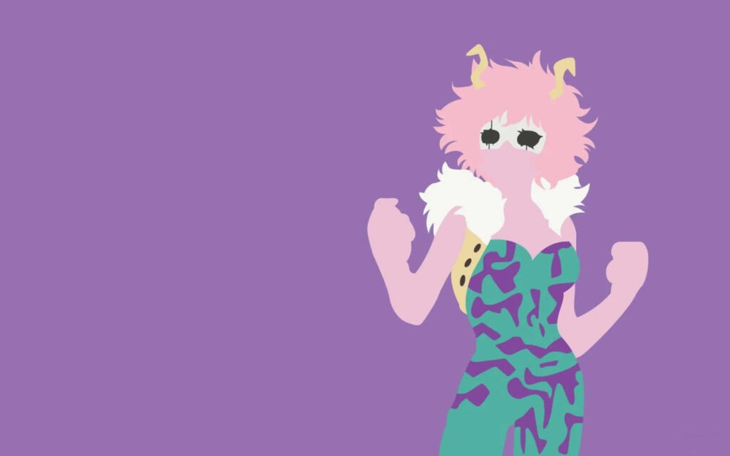 Vibrant Ashido: A Spirited Heroine Ready to Conquer All! Wallpaper