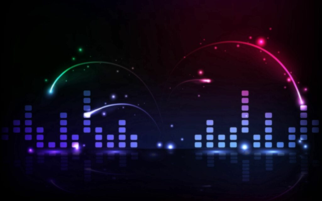 Vibrant Equalizer Wallpaper: Dynamic Colors on Dark Background 2560x1600