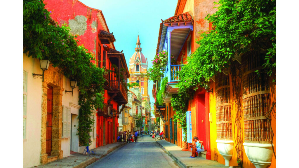 Vibrant Cartagena: A Colorful Colonial Wonderland Wallpaper