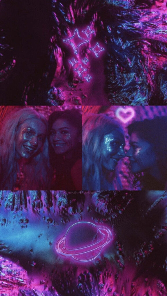 Euphoria Season 2 Inspired Artistic Wallpaper: Neon Vibes & Emotions