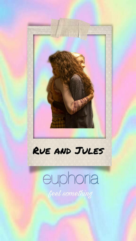 Euphoria Wallpaper: Holographic Rainbow with Rue & Jules | Feel Something