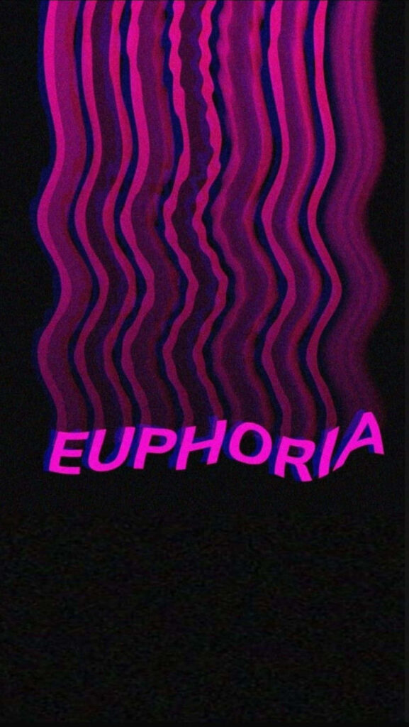Euphoria Neon Wallpaper: Wavy Pink & Purple Lines on Dark Background