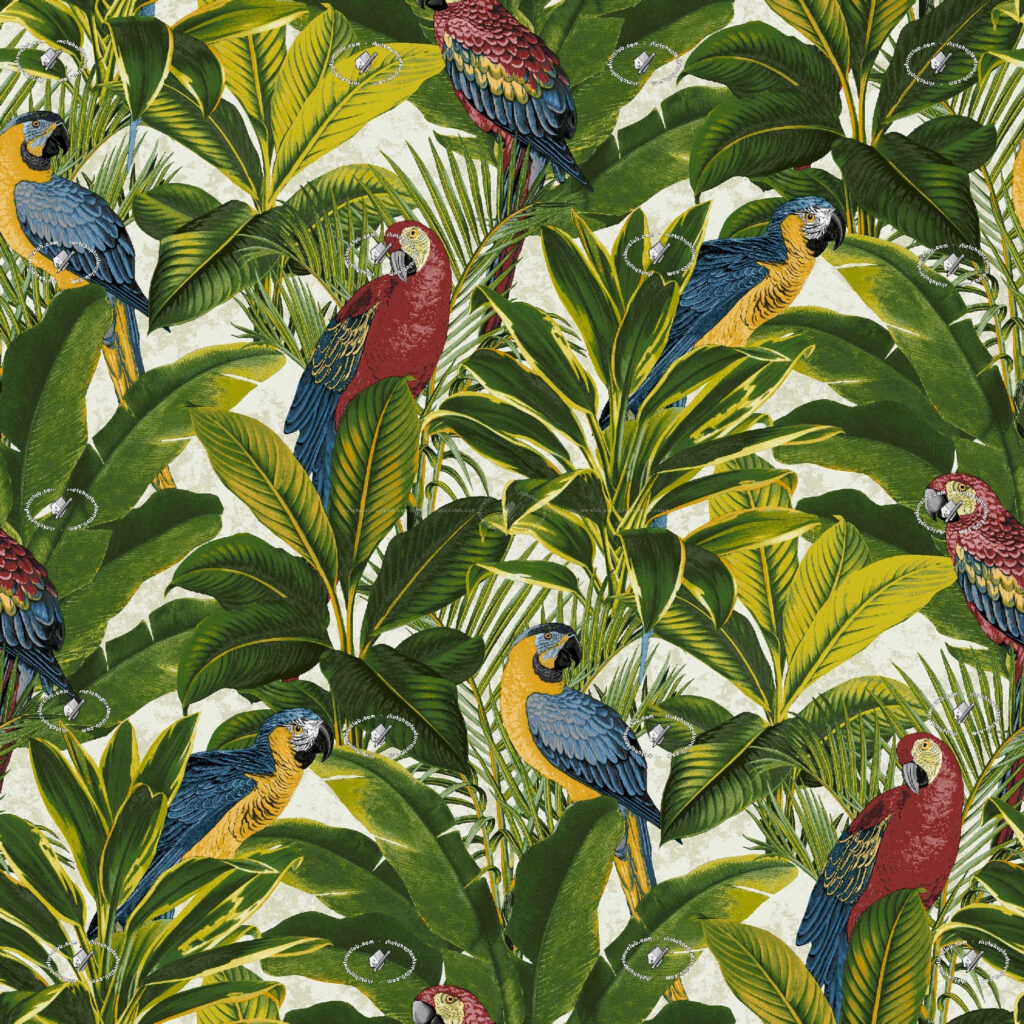 Exotic Bird Wallpaper: Tropical Colors & Lush Greenery Background