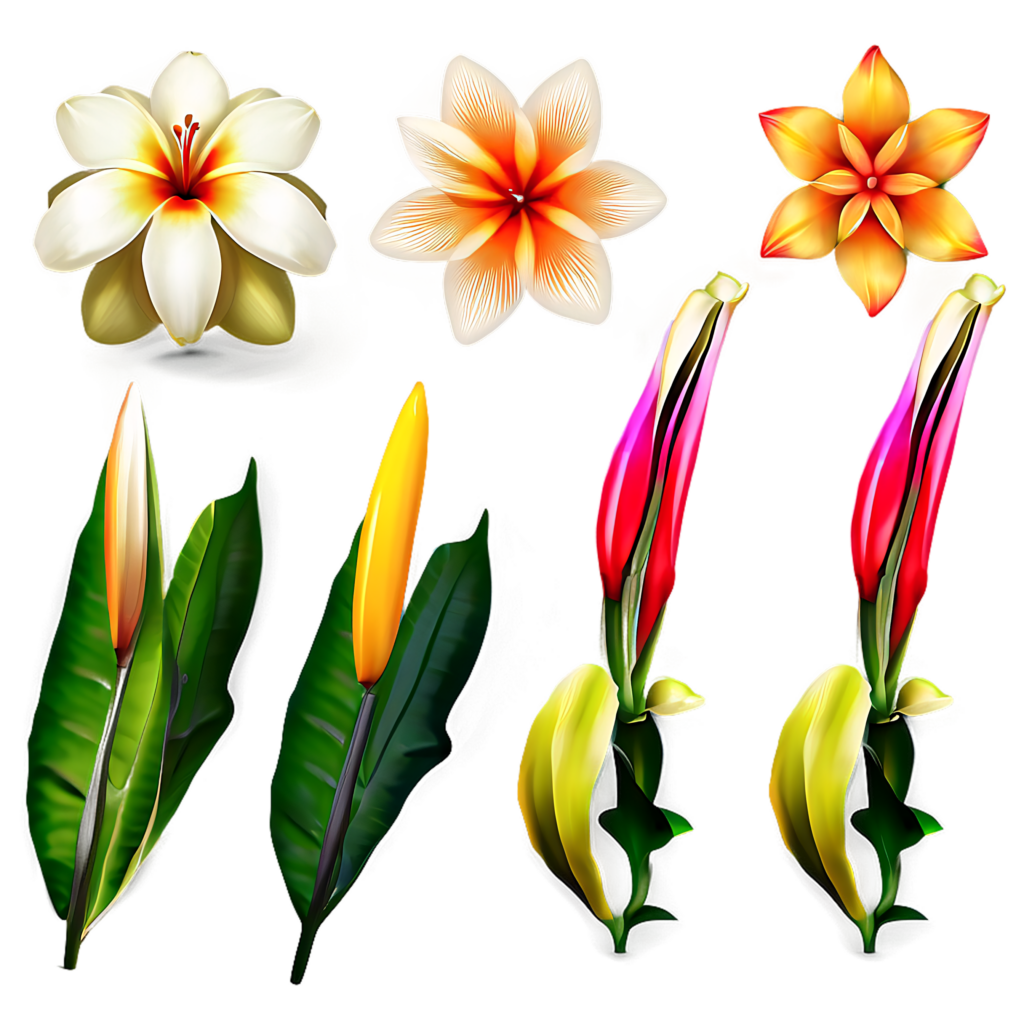 Vibrant Exotic Flower Wallpaper with Intricate Details on Transparent BG