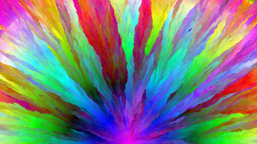 Explosive Kaleidoscope: A Vibrant Fusion of Colorful Paint Splashes Wallpaper