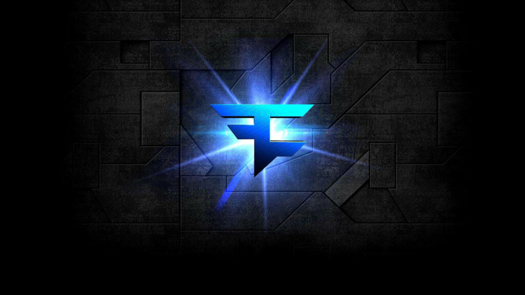 Vibrant Blue FaZe Clan Logo Wallpaper on Dark Textured Background