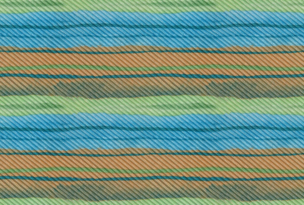 Vibrant Fabric Wallpaper with Embroidered Green & Blue Patterns