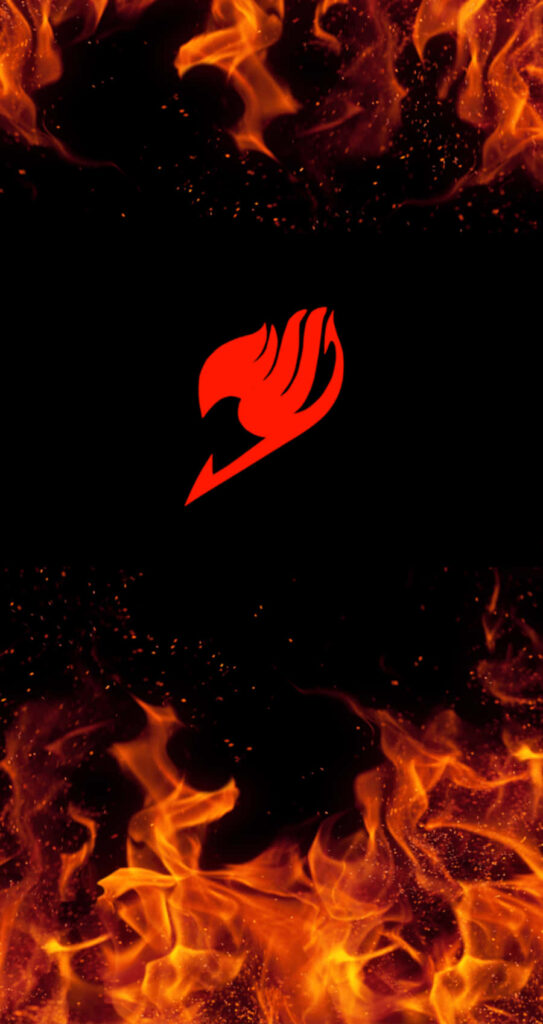 Bold Fairy Tail Logo Wallpaper with Fiery Design on Black Background