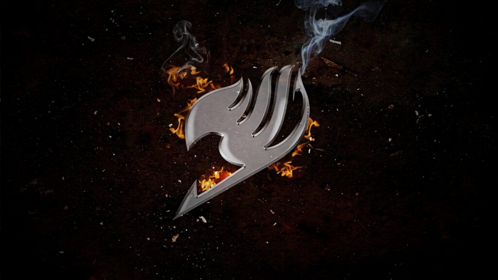Fiery Fairy Tail Symbol Wallpaper: Intense Dark Background Design