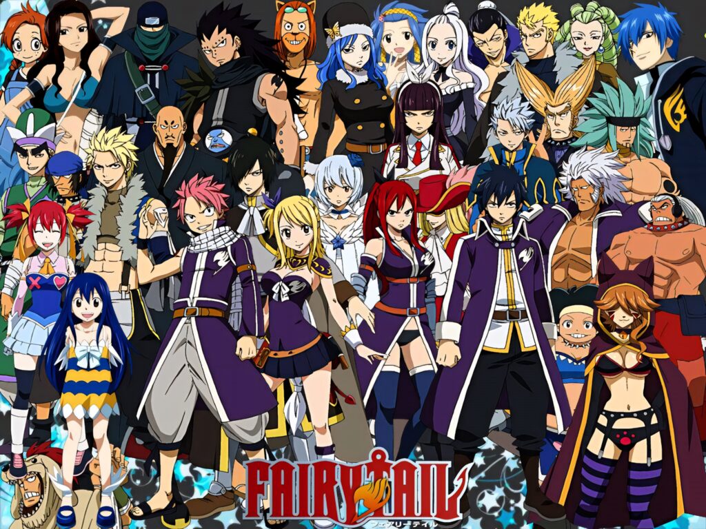 Vibrant Fairy Tail Wallpaper: Iconic Characters in Dynamic Poses