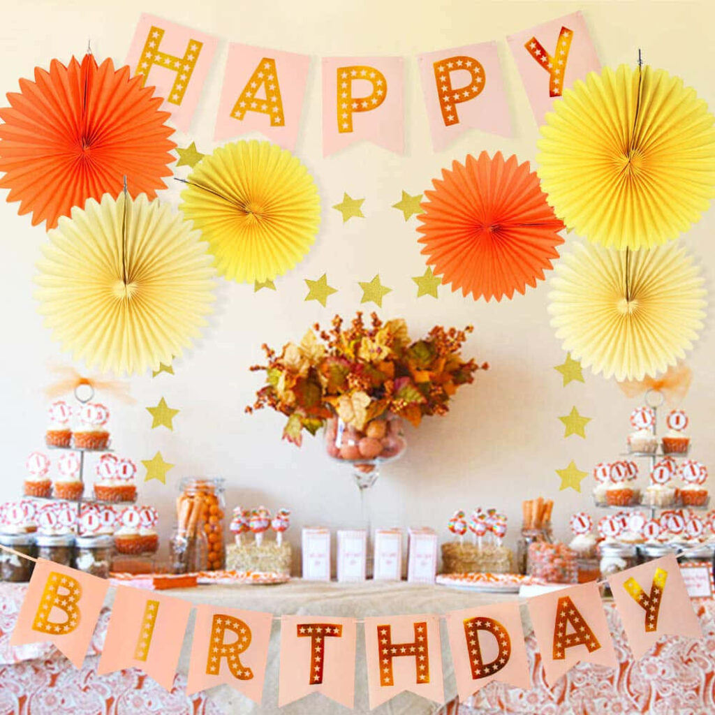 Vibrant Fall Birthday Wallpaper: Cheerful Autumn Decor & Treats