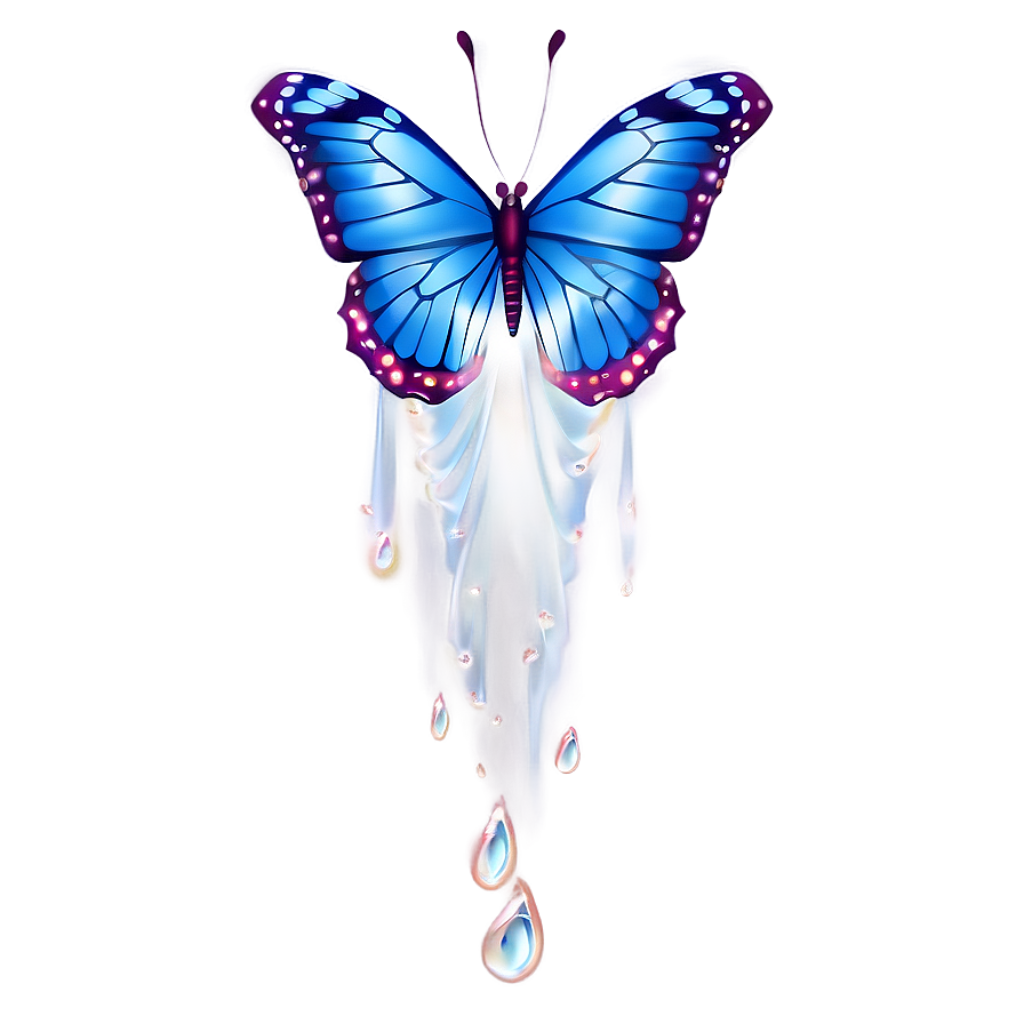 Enchanting Blue Butterfly Wallpaper with Magical Effects & Shimmering Light