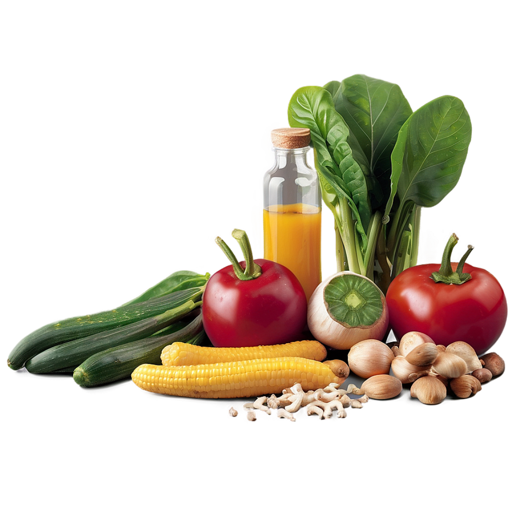 Fresh Farm-to-Table Ingredients: Vibrant Vegetables & Juice Wallpaper