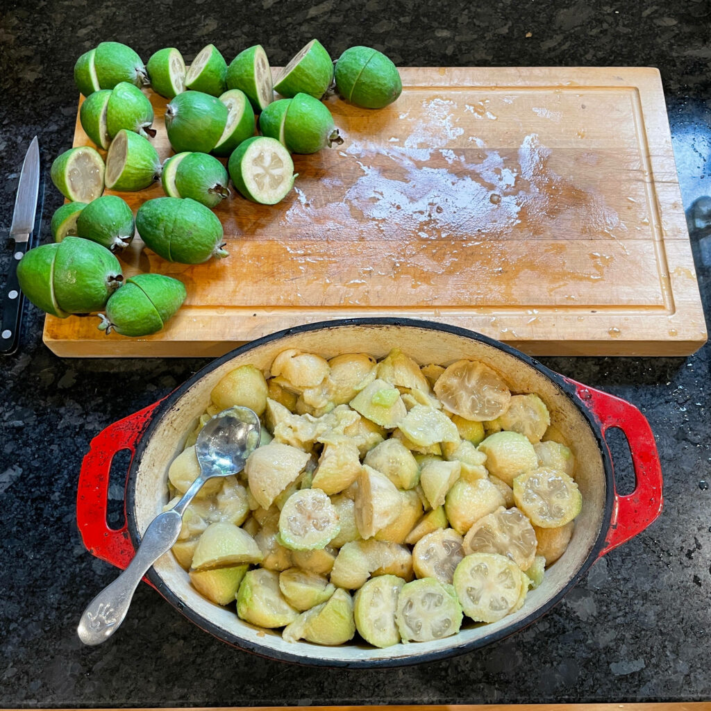 Vibrant Feijoa Wallpaper: Fresh Fruit Prep for Homemade Leather Rolls