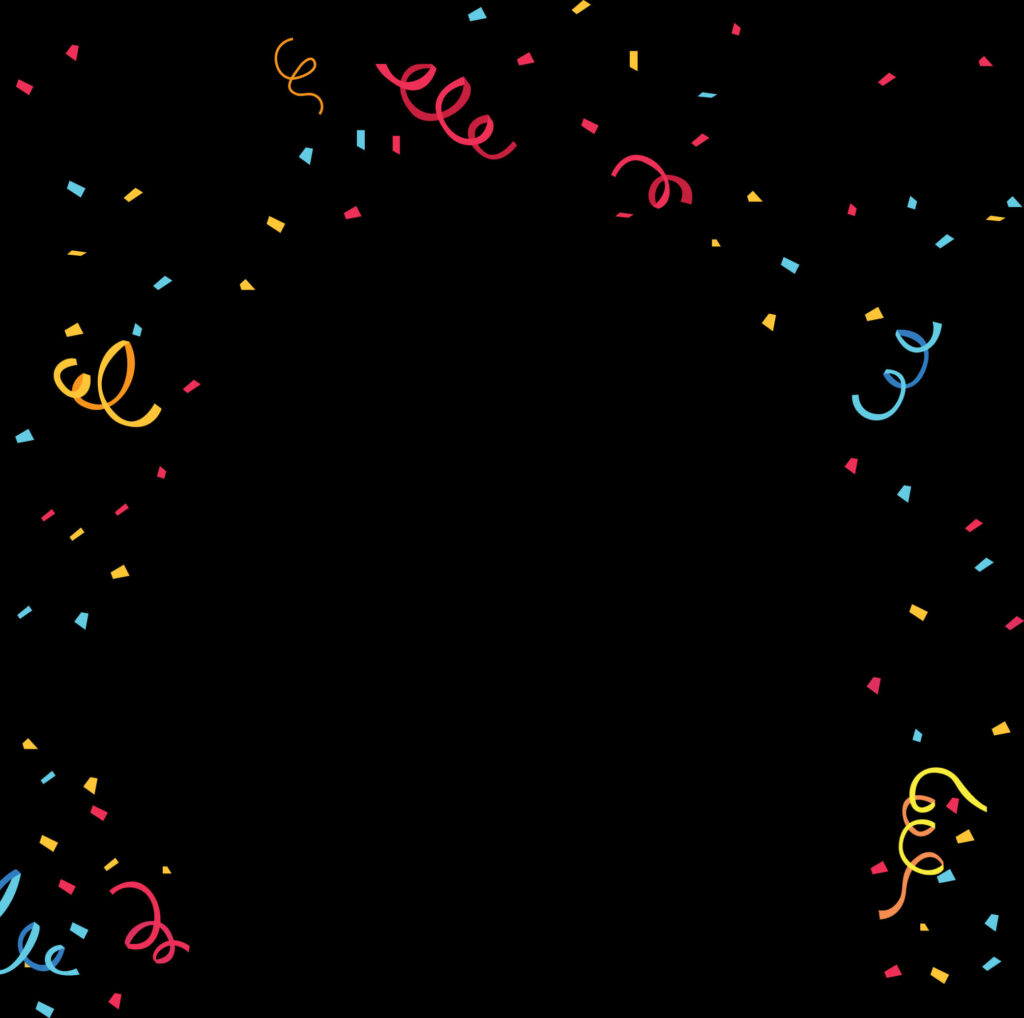 Vibrant Festive Wallpaper with Colorful Confetti on Black Background