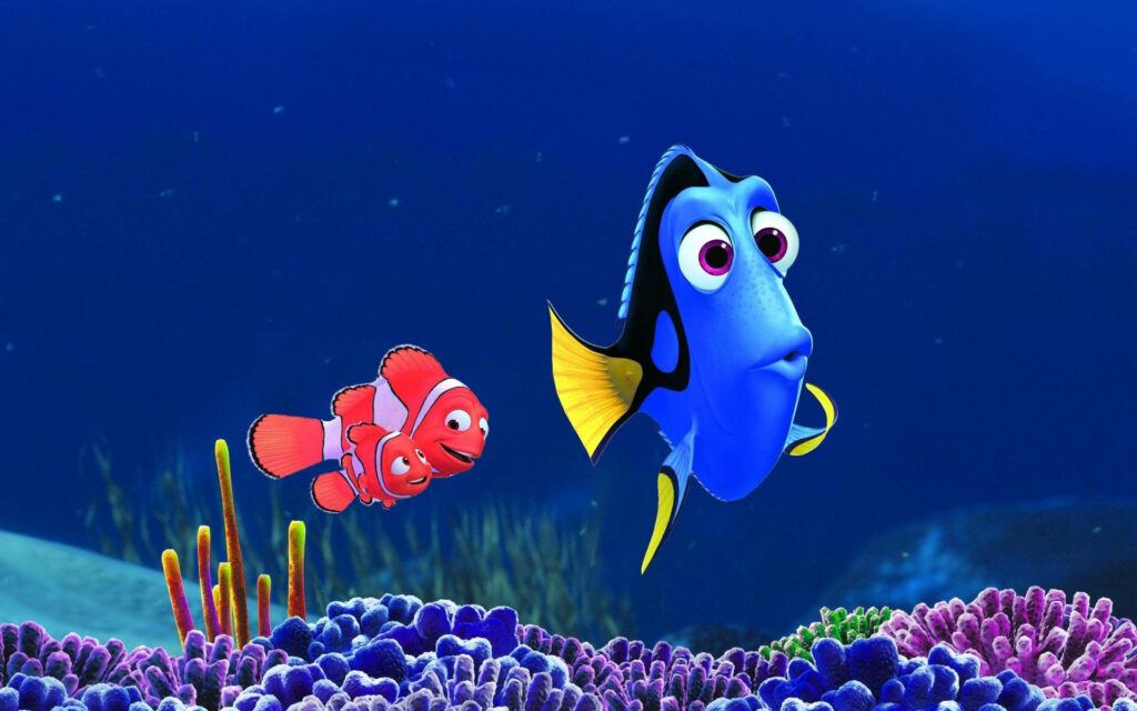 Vibrant Finding Dory Underwater Wallpaper with Coral Reefs Background