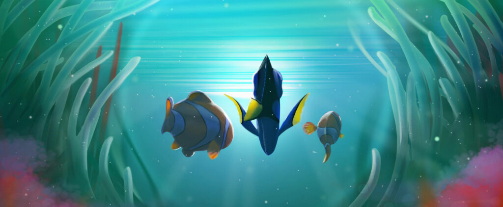 Underwater Adventure: Finding Dory Wallpaper with Dory, Nemo & Marlin