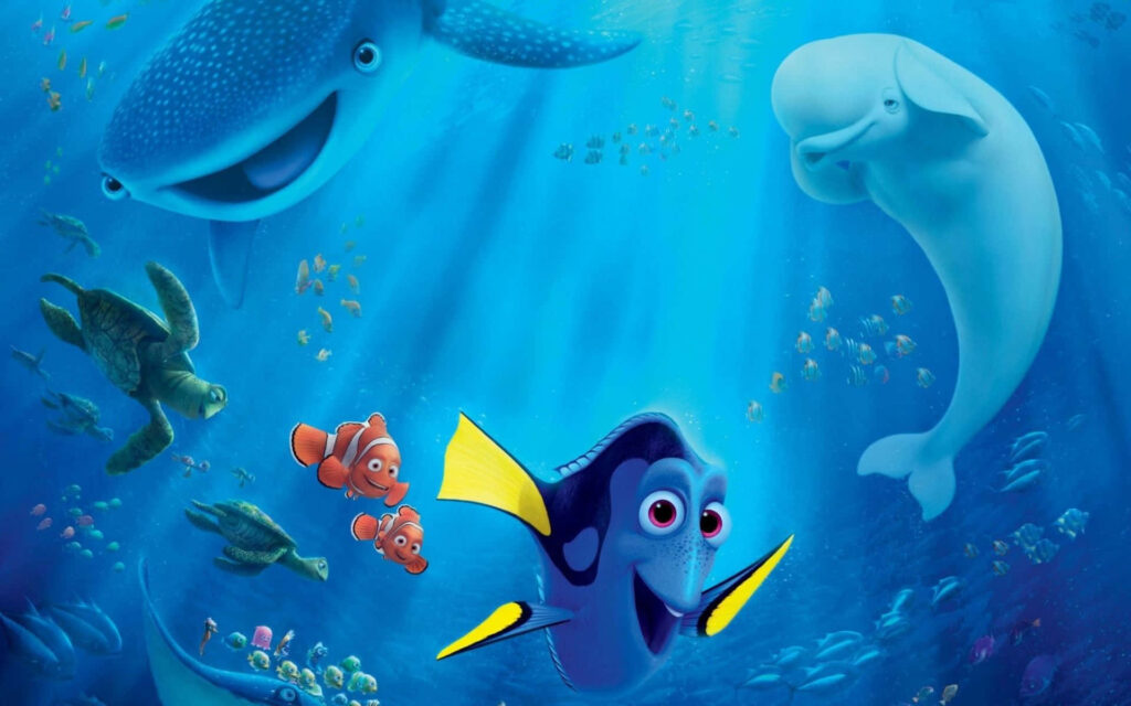 Vibrant Finding Nemo Underwater Scene Wallpaper Background