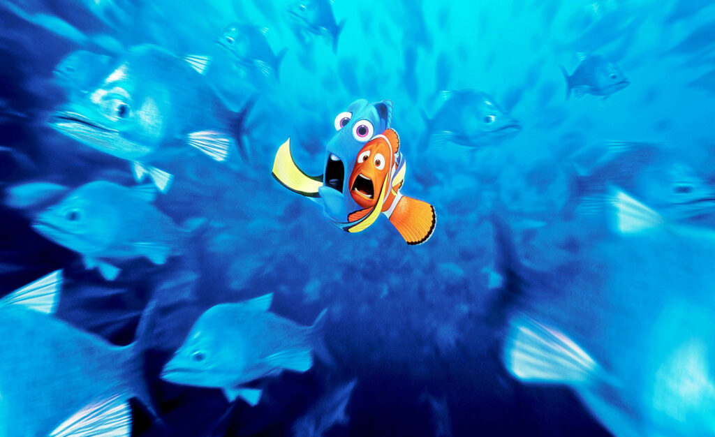 Vibrant Finding Nemo Wallpaper: Marlin & Dory's Underwater Adventure