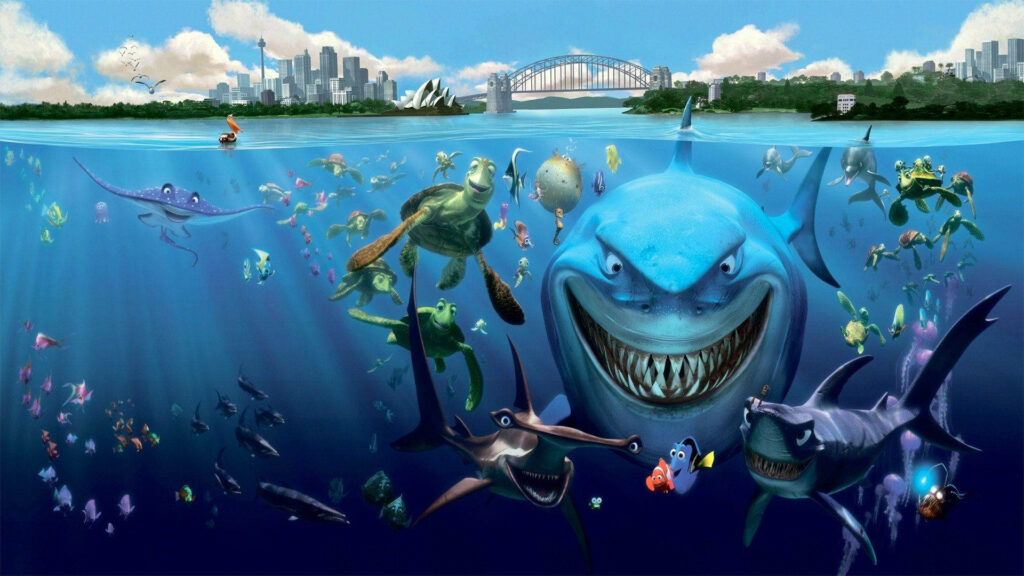Finding Nemo Character Wallpaper: Vibrant Underwater Scene Background